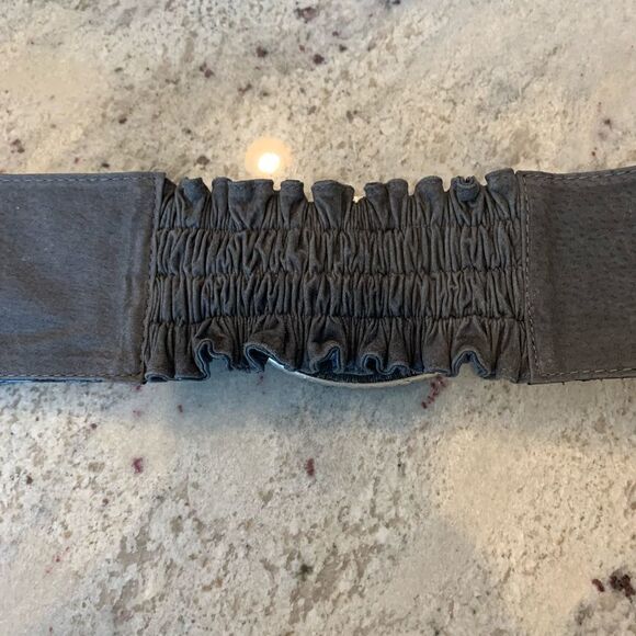 Chico’s Vintage Gray Suede & Stones Elastic Back Stretch Belt sz L main image 4